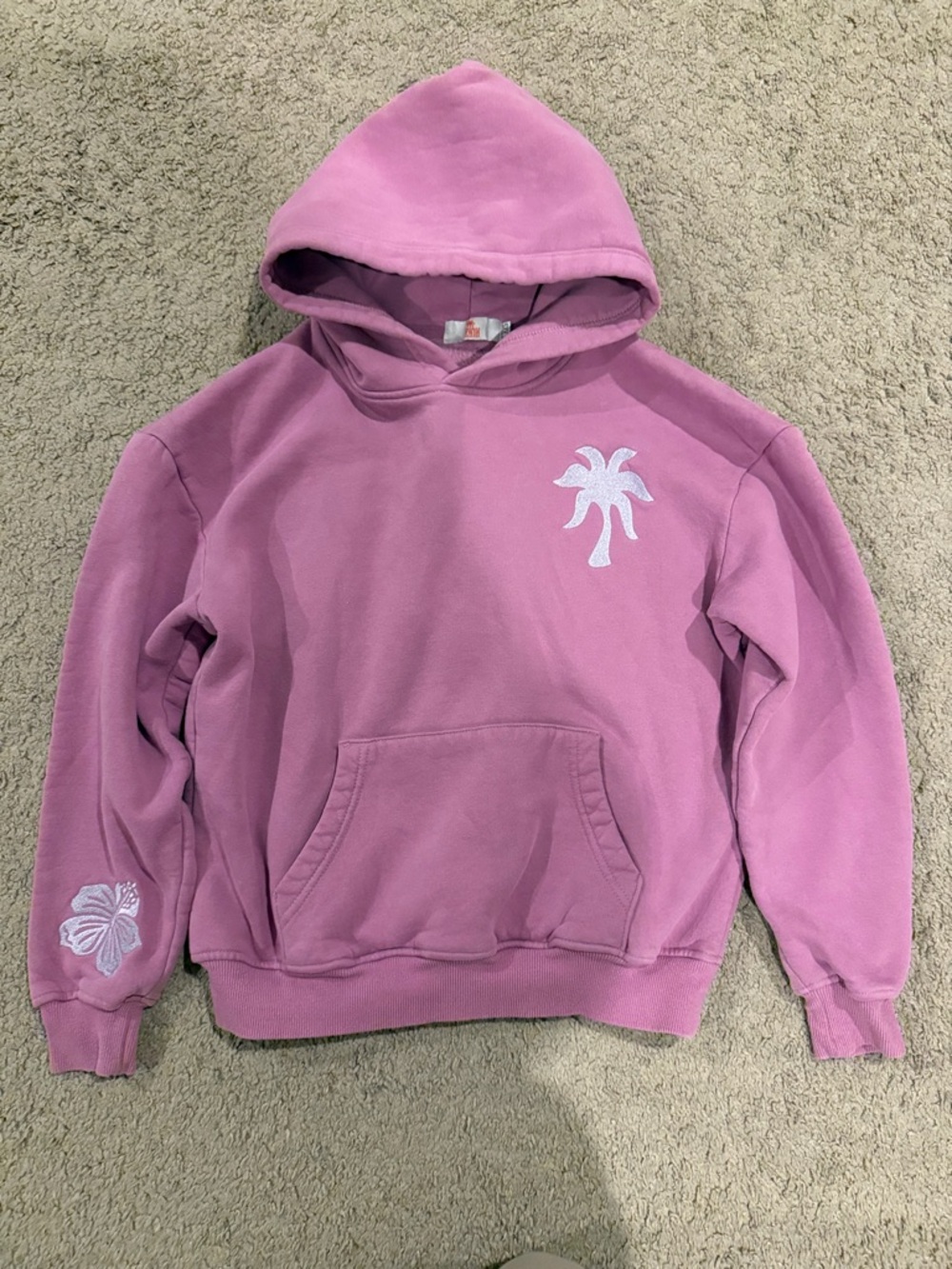 Pink Palm Puff Hoodie